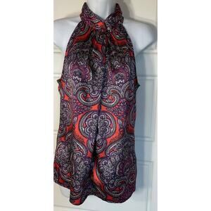Limited Paisley Multicolor High Sleeveless Tank Tall M
